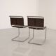 Set of 4 "S33" chairs in brown leather by Mart Stam for Gavina 60's