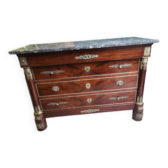 Empire chest in mahogany and bronze from the 19th century