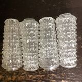 Set of four vintage pressed glass tulips dimensions: height -20cm- diameter -5.5cm-