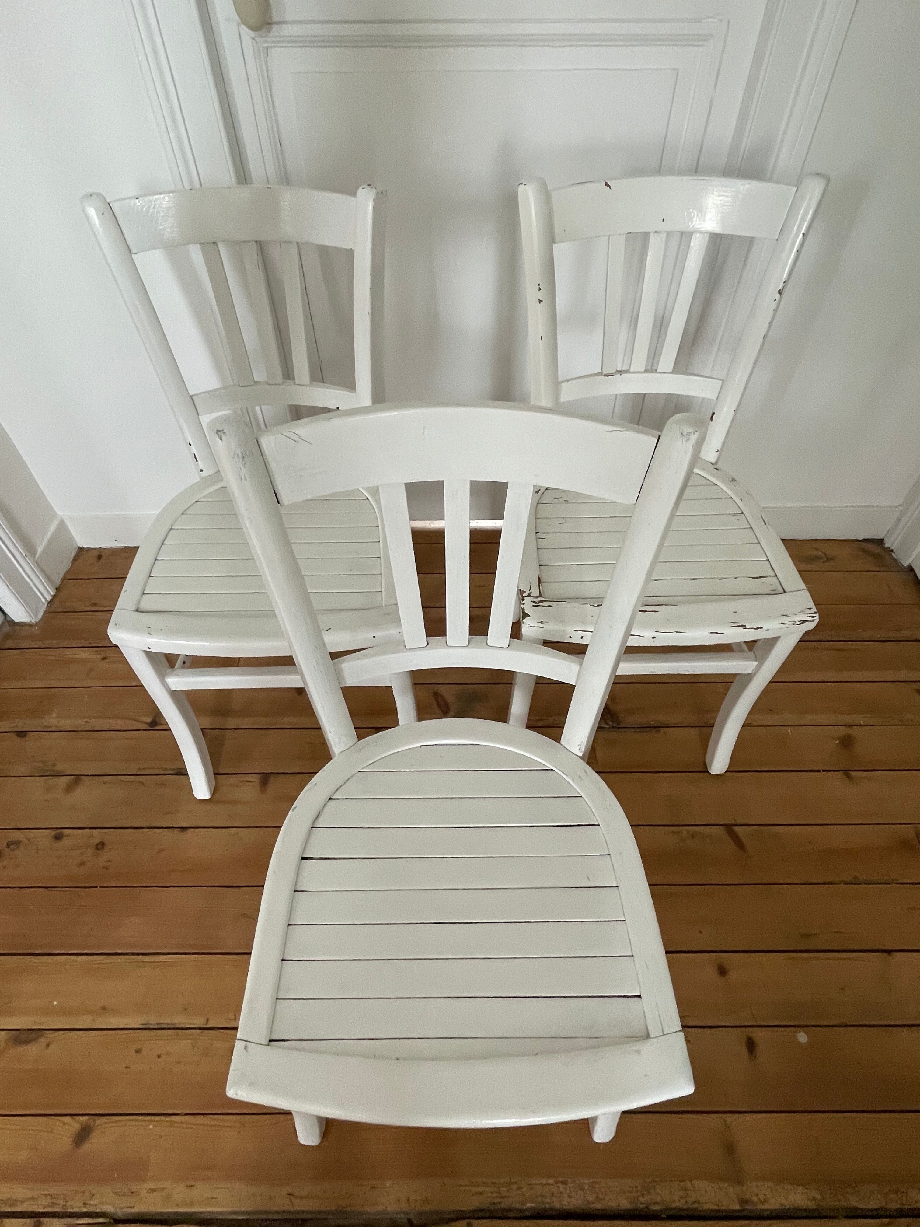 Set of 3 antique bistro chairs Luterma, circa 1960