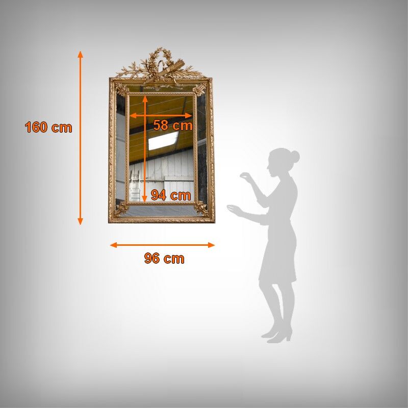 Large mirror with shutters, Louis XVI style – 19th century