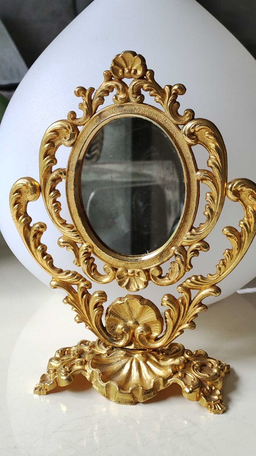 Table mirror on psyche style Louis XV 19,5x14,5cm
