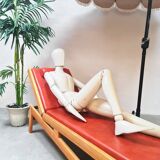 Vintage Swiss design sunbed daybed chaise longue 1950's