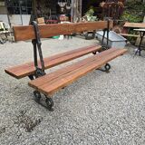 Public garden bench in the city of Paris