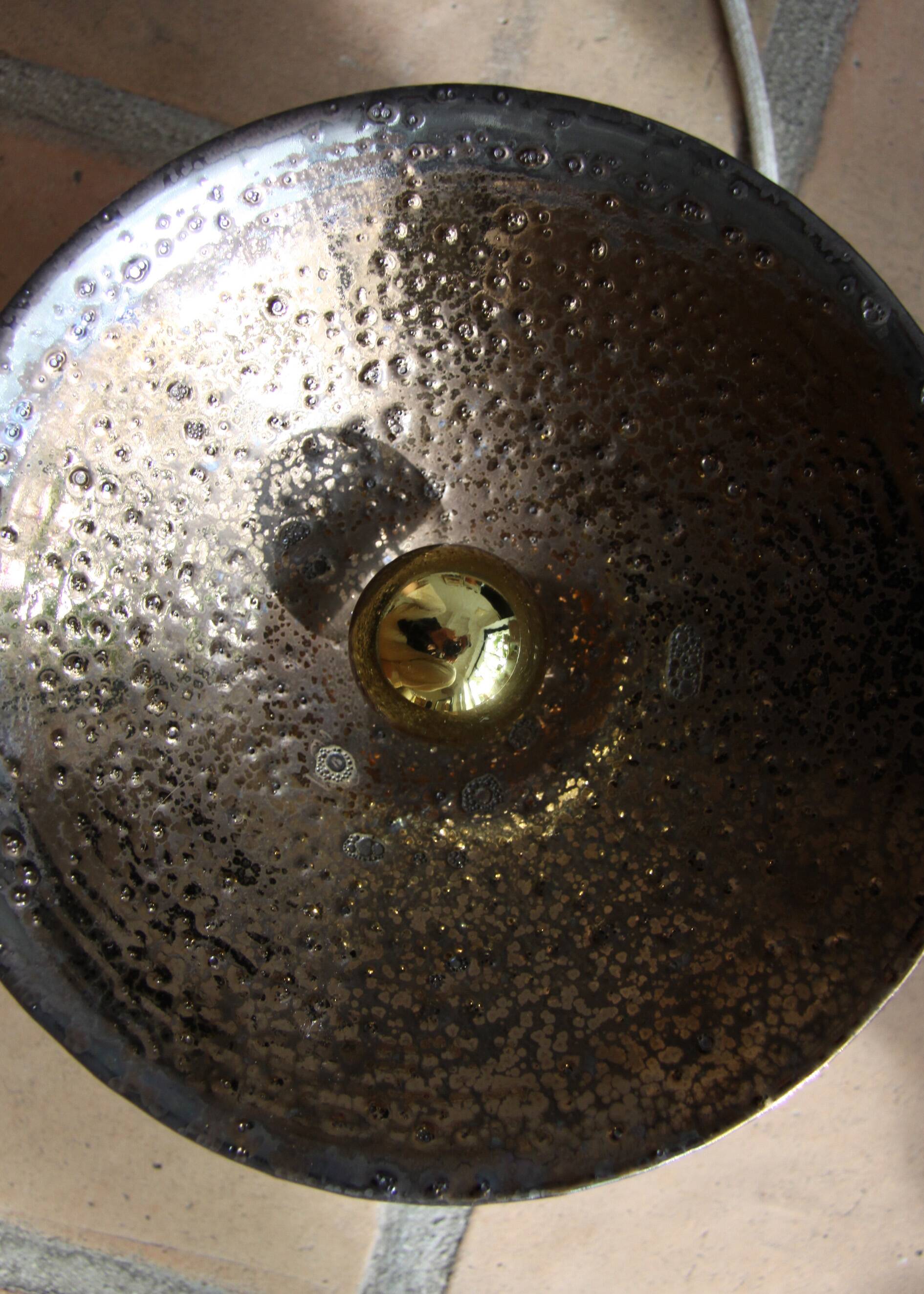 Unique piece flared lamp in stoneware