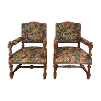 Pair of Louis XIII armchairs