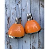Orange pendant lamps