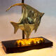 Deknudt Brass "Moon Fish" desk lamp 1970s