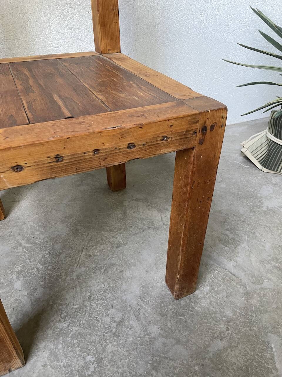 Brutalist pine chair