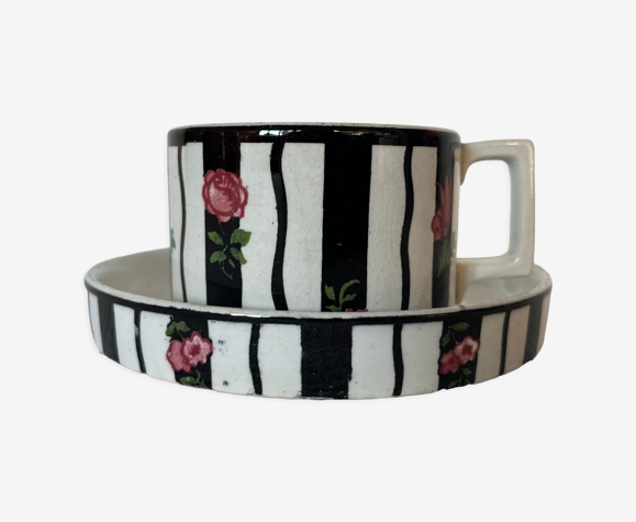 Tasse avec soucoupe Sarreguemines U&CIE