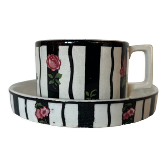 Tasse avec soucoupe Sarreguemines U&CIE