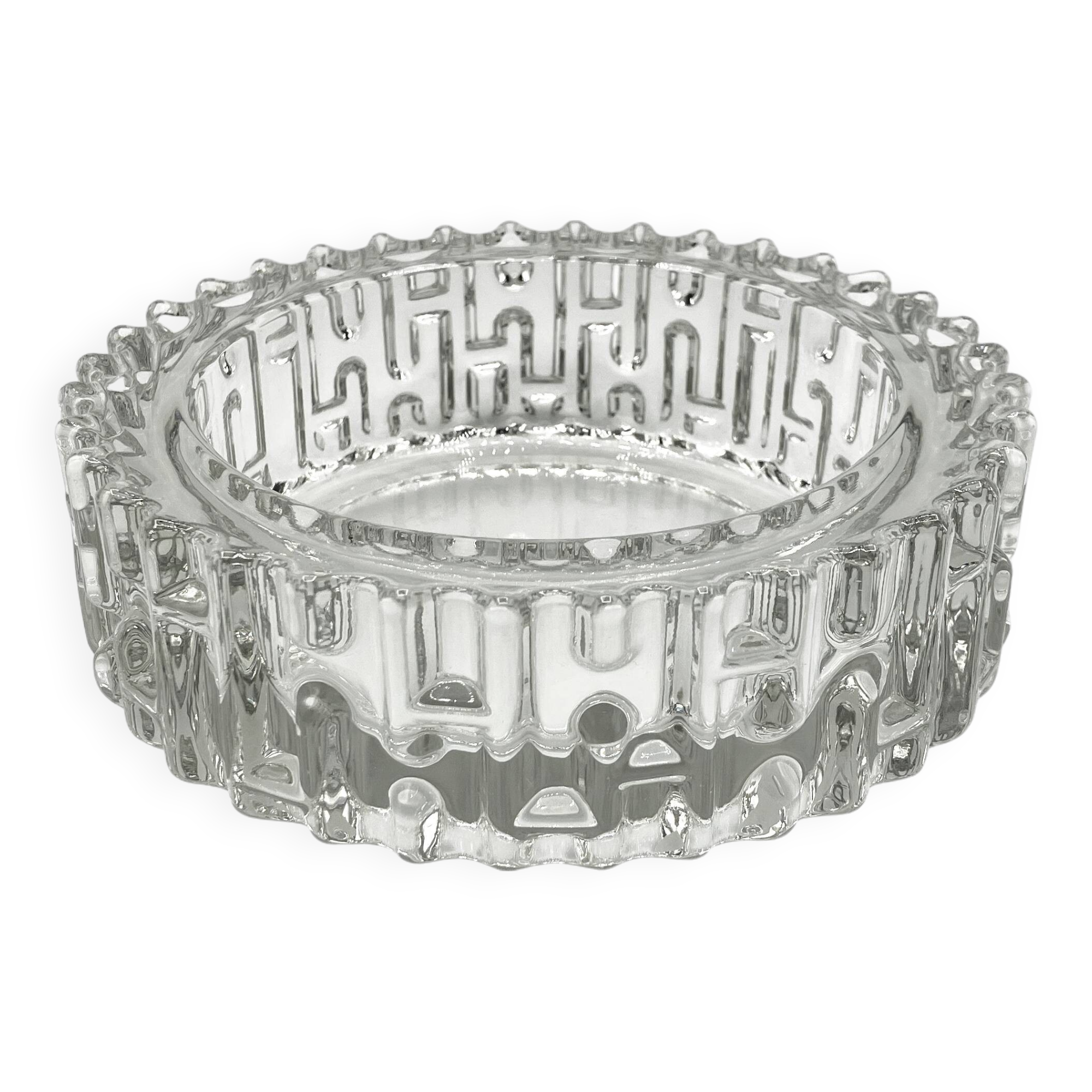 SKLO UNION pocket emptier • Hermanova hut glassworks • Design Frantisek Vizner • 1965 • Pressed glass