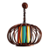 Rattan pendant light and vintage lampshade