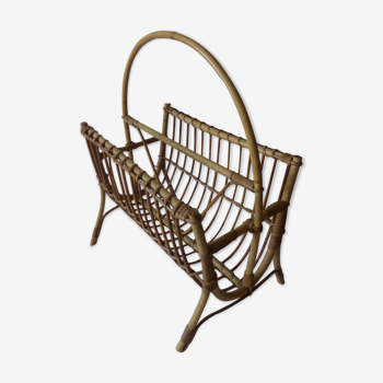 Rattan magazine rack