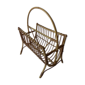 Rattan magazine rack