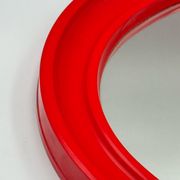 Red Bakelite Oval Mirror by Carrara & Matta, Italy 1970s
