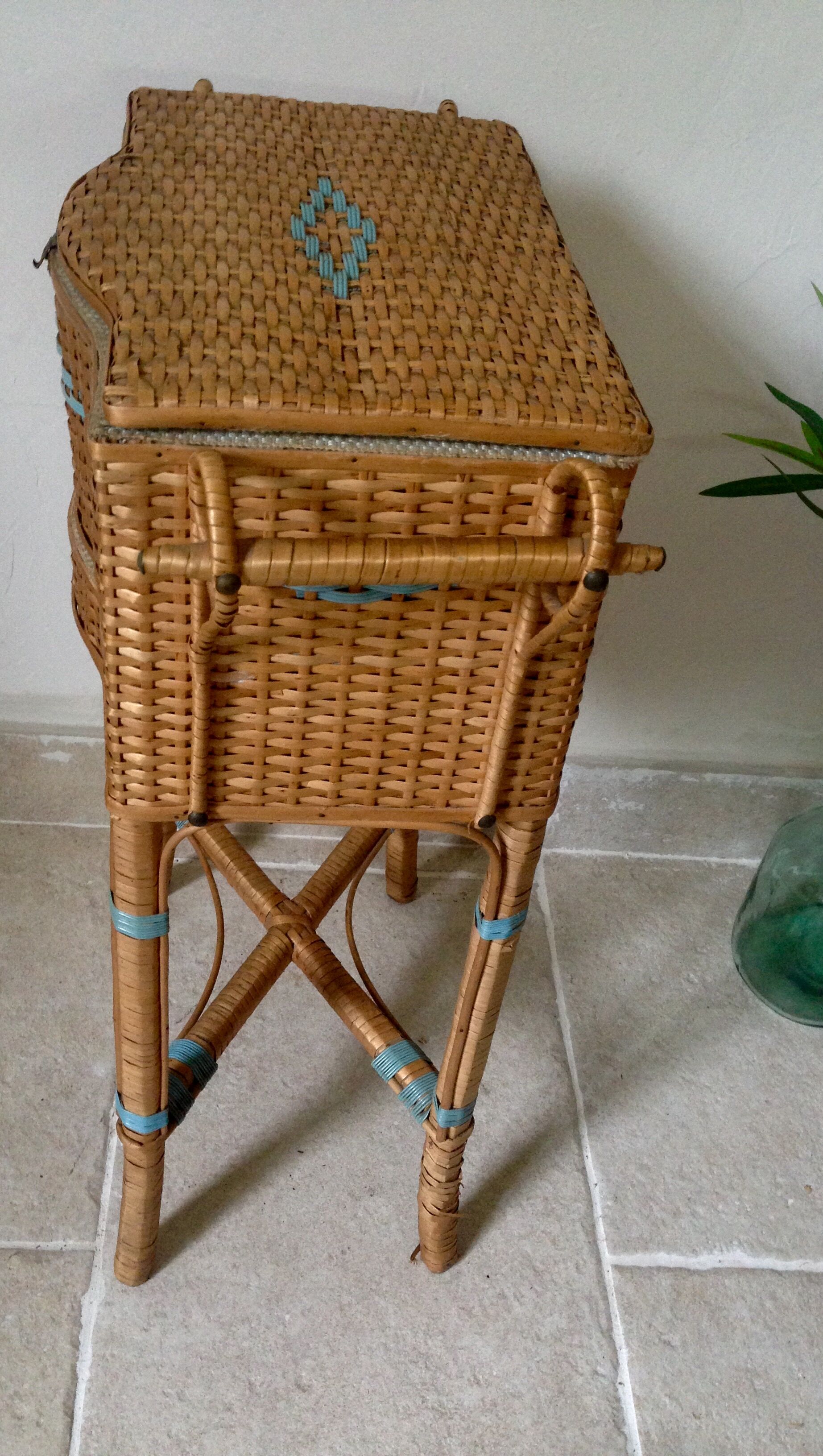 Sewing wicker basket