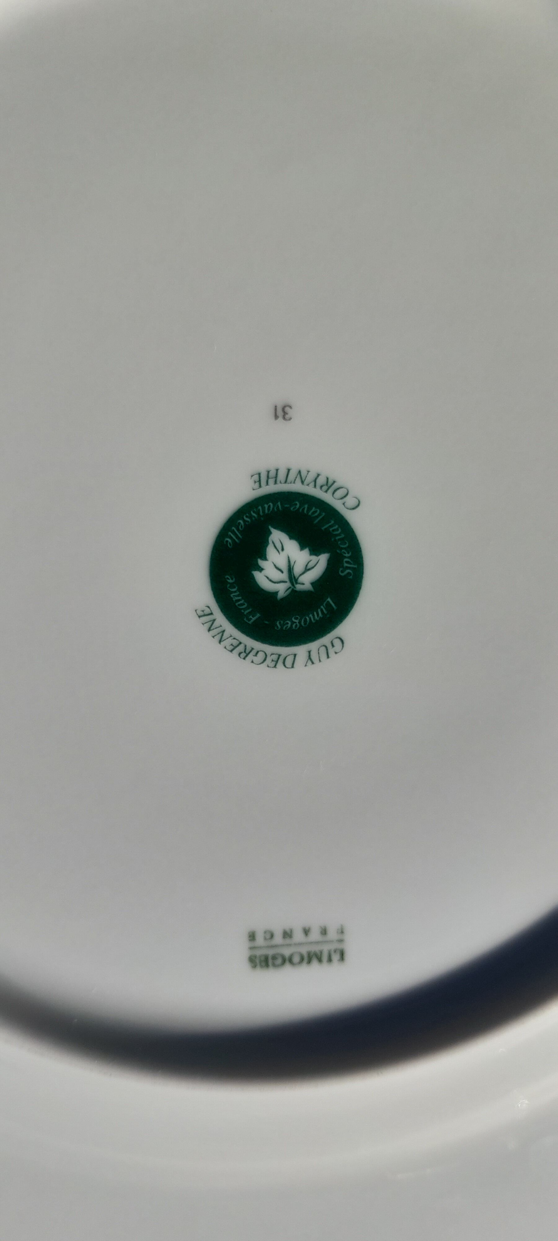 6 flat plates in Limoges porcelain Guy Degrenne model Corynthe diam 26 5 cm never served