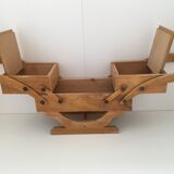 Wooden sewing cart