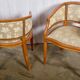 Pair of Art Deco "gondola" armchairs made of natural wood