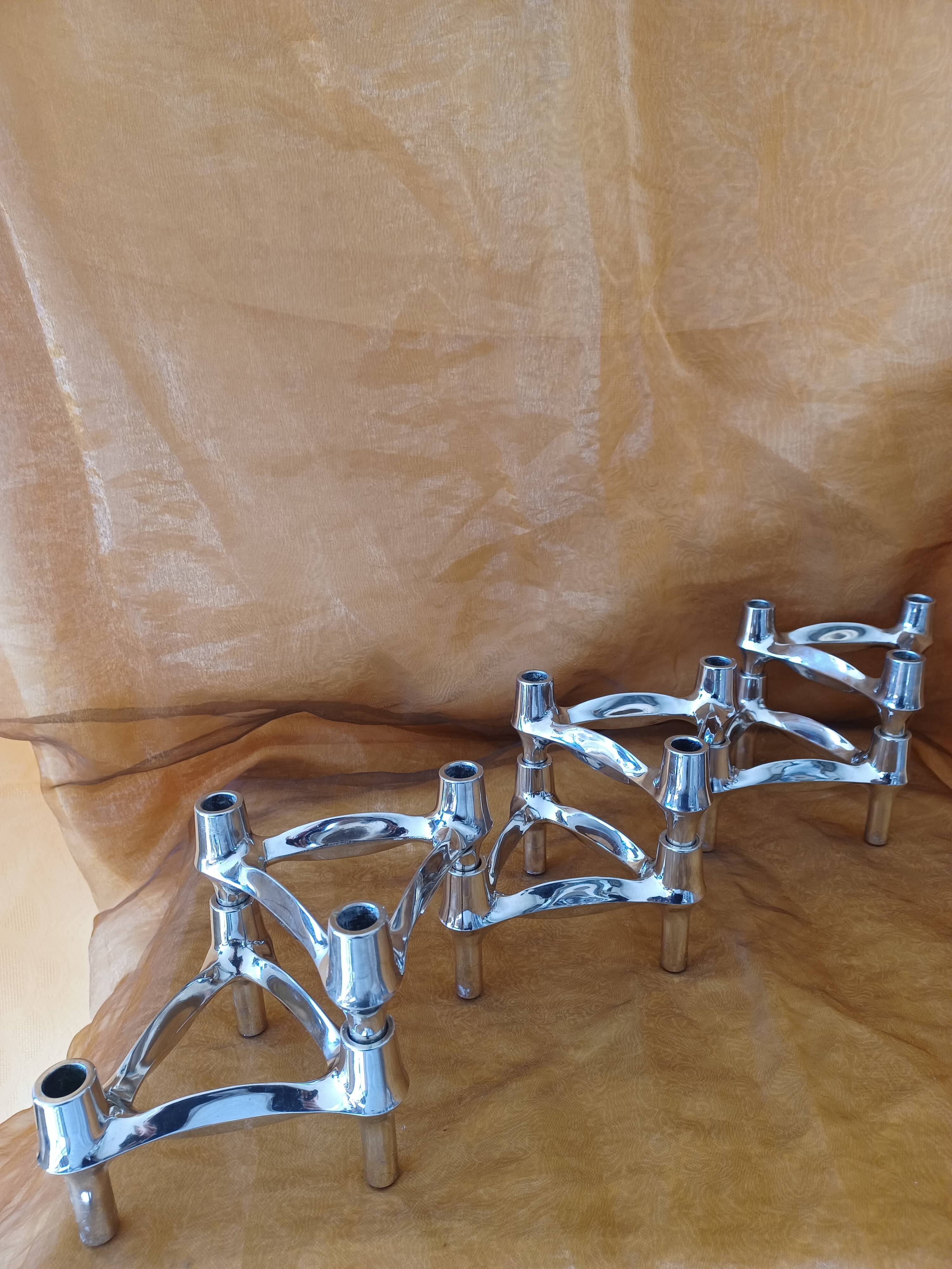 Nagel/stoff modular candle holders (6) vintage