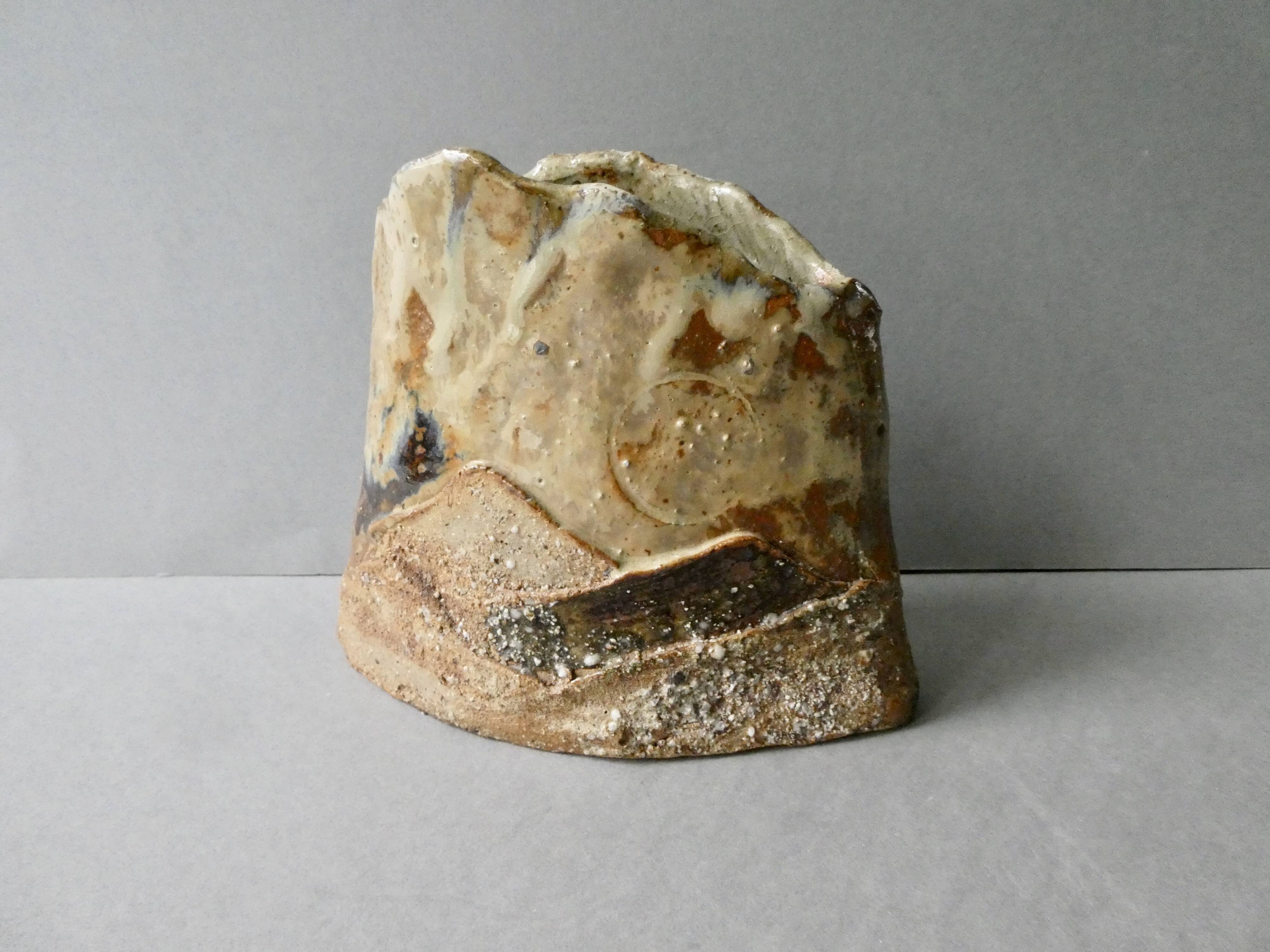 Sandstone vase by Claude Gaget, la Borne, 70s