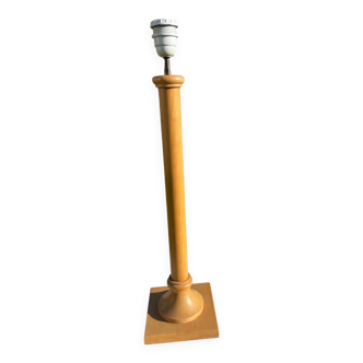 Vintage column lamp in blond beech