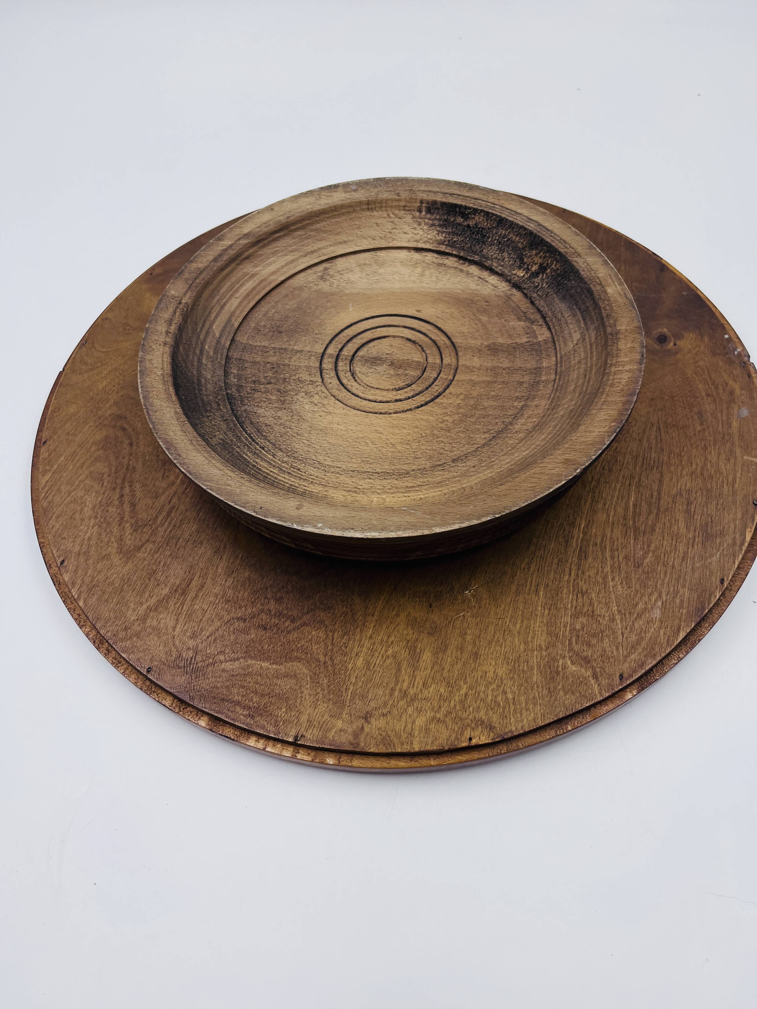 Art Deco painted glass pie dish