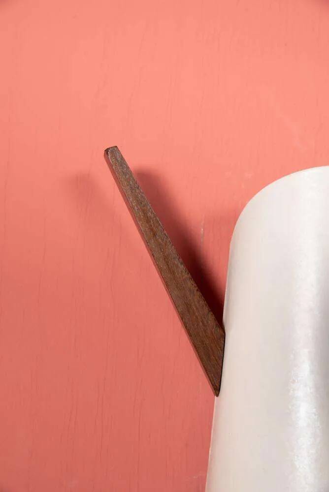 Vintage wall lamp from the 60s, teak and mid-century metal.