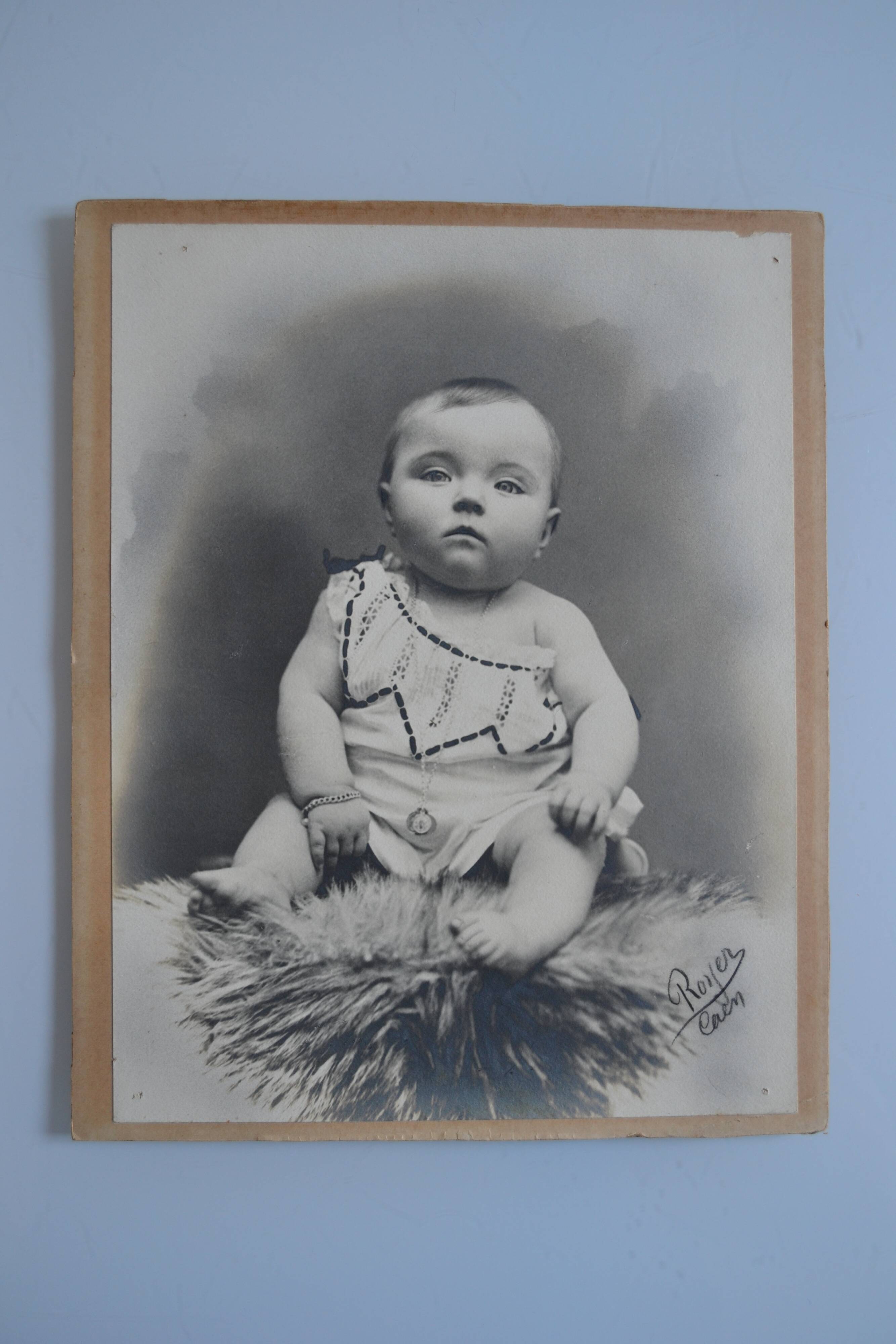 Old photo of a child baby
