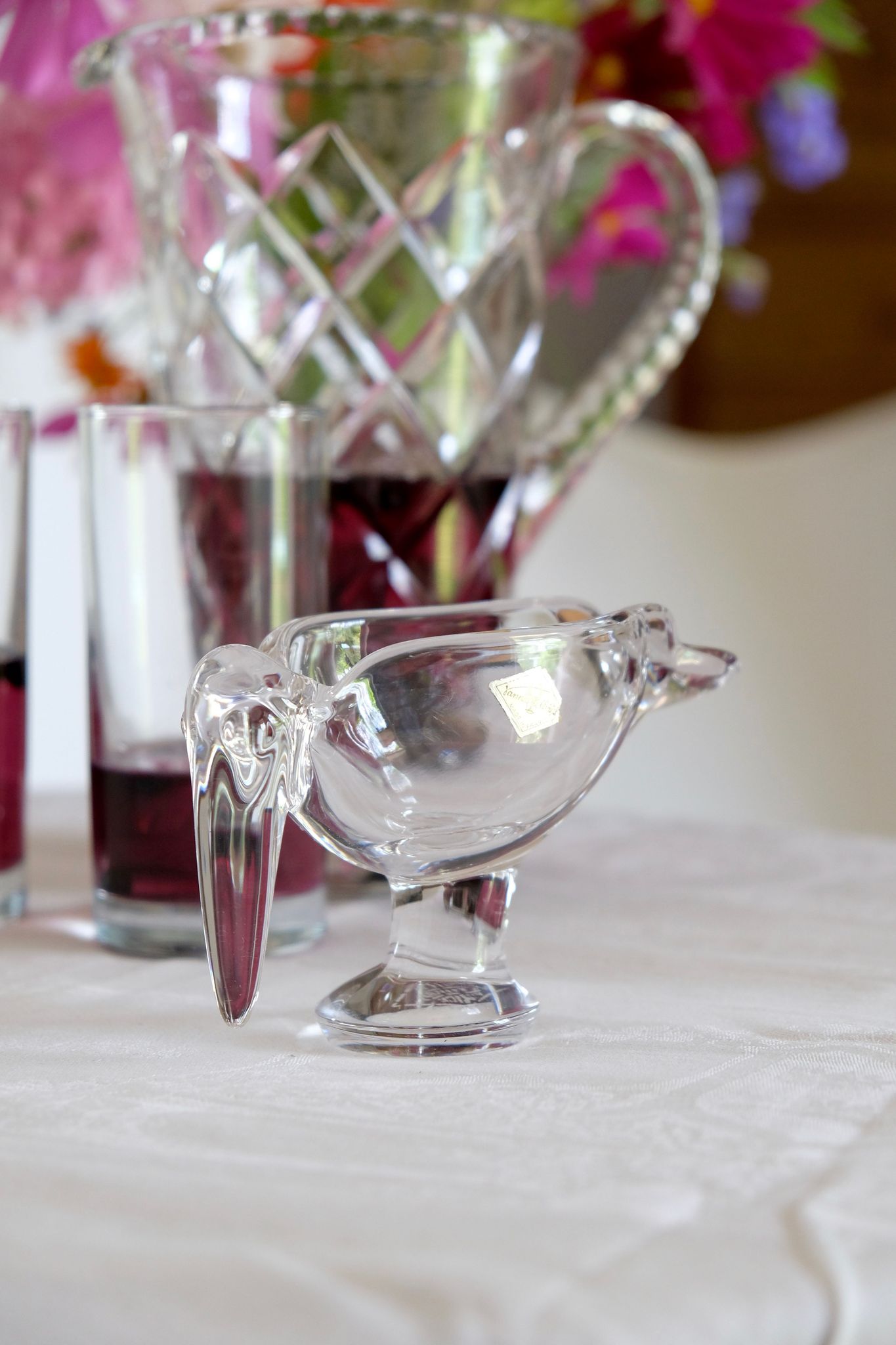 Heron marabout bird crystal of Vannes