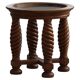 Modern Danish mid-century table, made of oak with spiral turned legs and a glass top, 1950s.