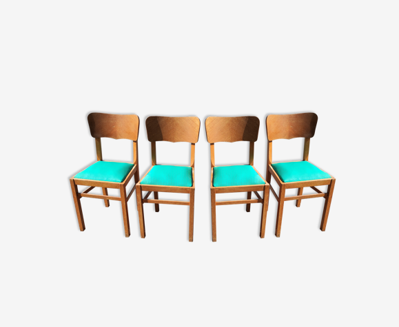 Série de 4 chaises vintage estampillées ELF indiscolables