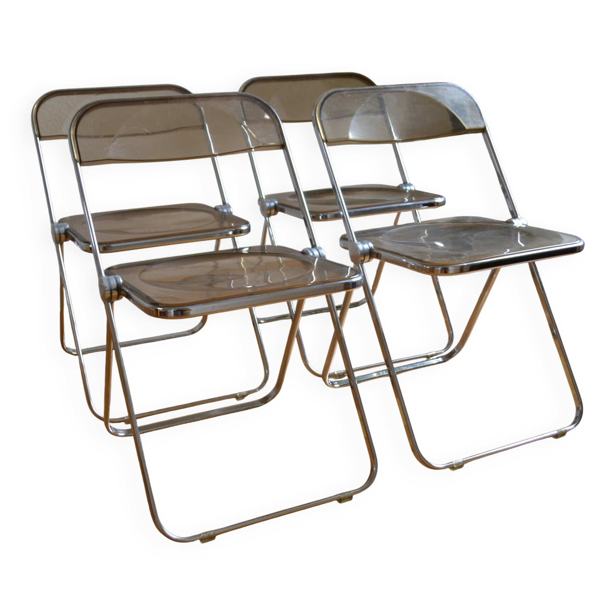 4 chaises Plia by Giancarlo Piretti @ castelli circa 1970