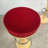 Set of 2 high bar stools from the 70s, friedrich stückenbreker design, vintage plastic