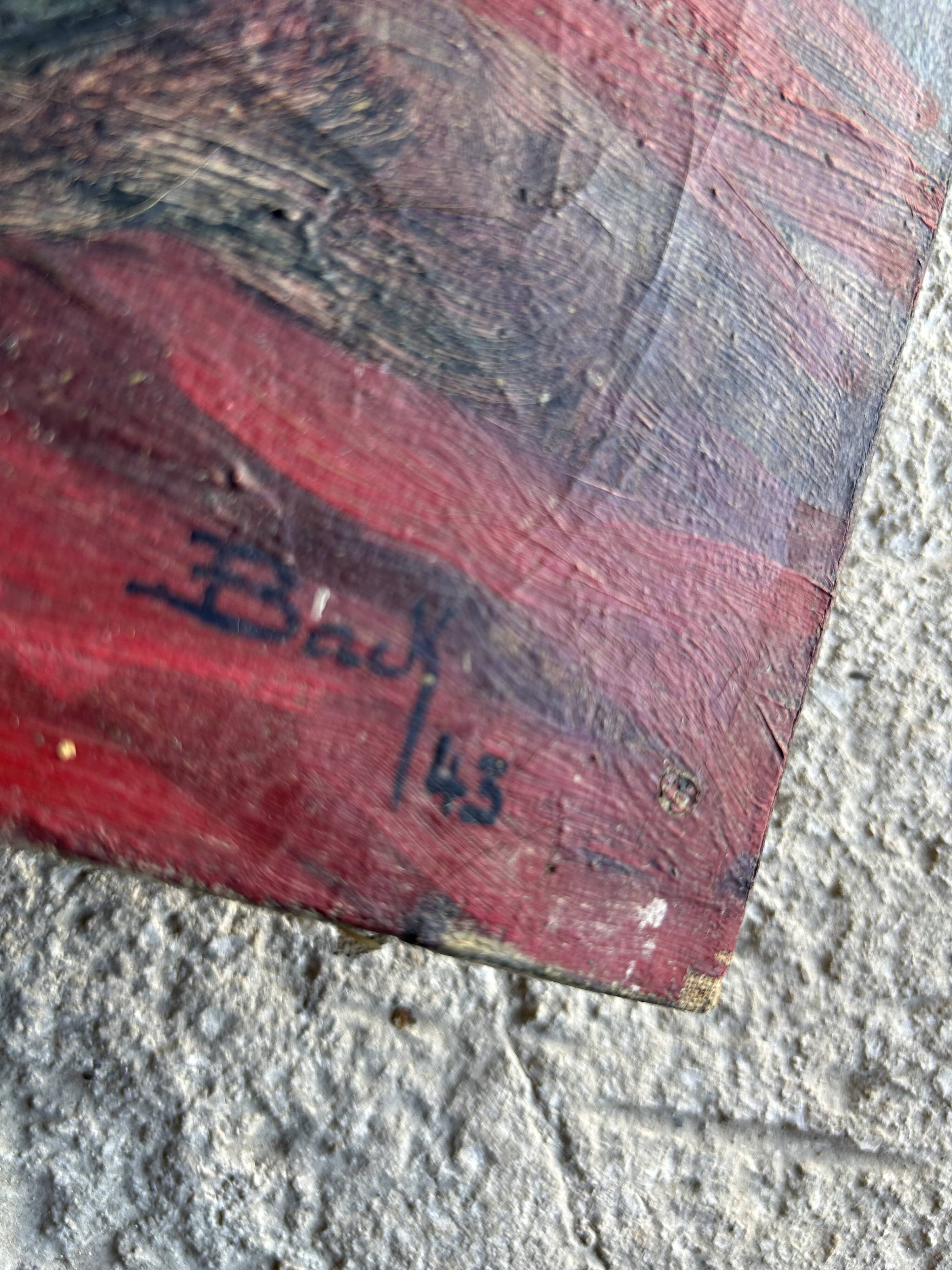 Tableau ancien signé Back, 1943