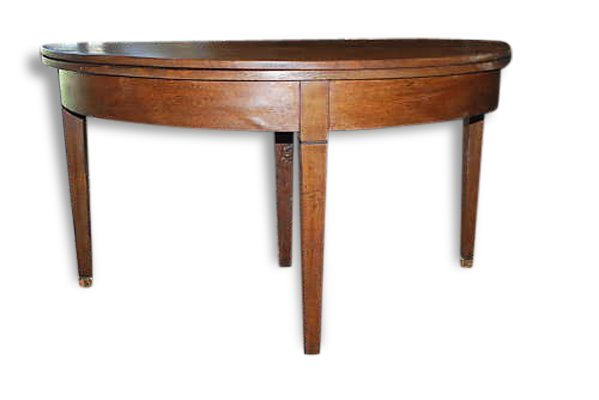 Table 1/2 lune en chêne / 130 cms de diamètre