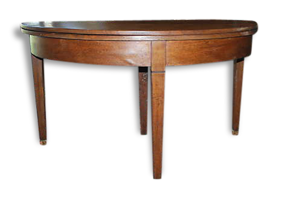 Table 1/2 lune en chêne / 130 cms de diamètre