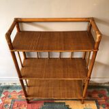 Vintage bamboo and rattan shelf