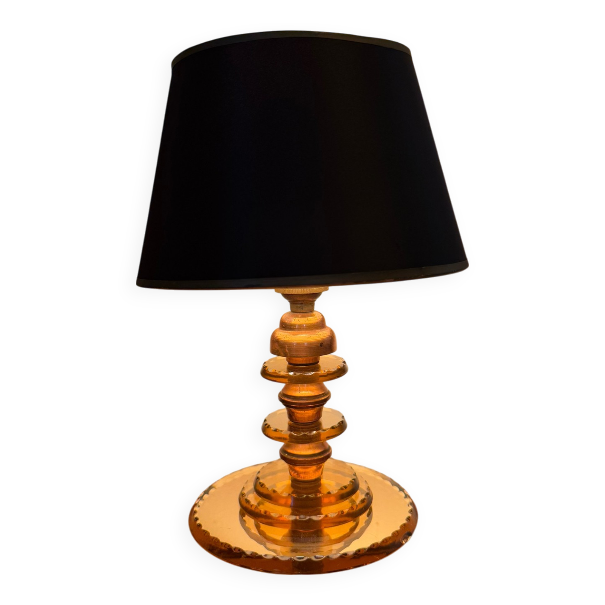 Small Art Deco lamp in copper glass