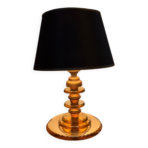 Petite lampe Art Déco verre cuivré — Beyit