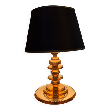 Small Art Deco lamp in copper glass