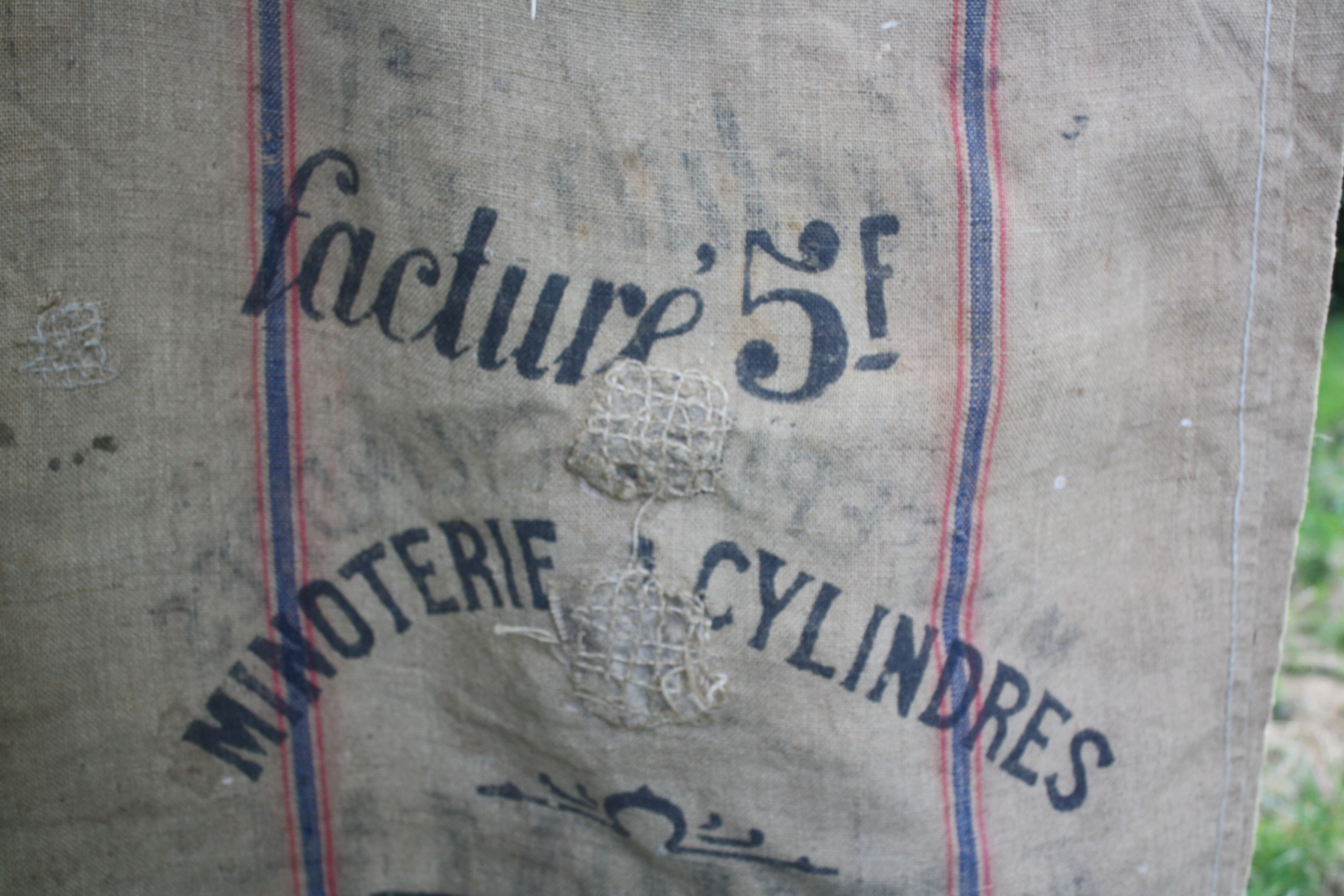 Burlap sack flour from Minoterie Thomas Bretagne France
