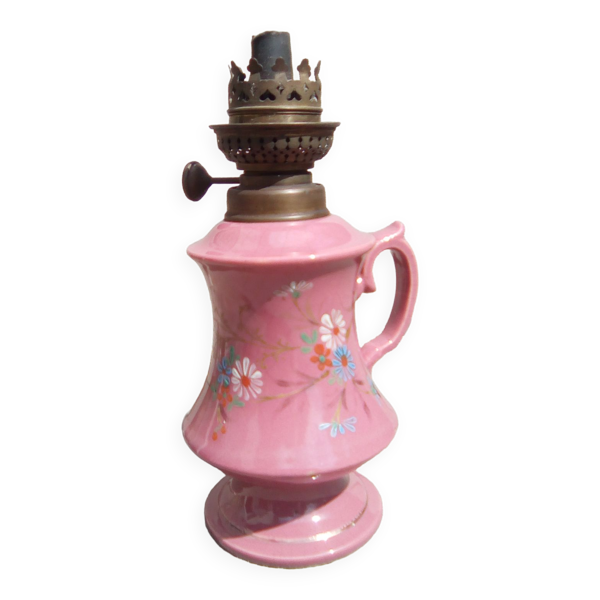 Lampe à huile à décor floral