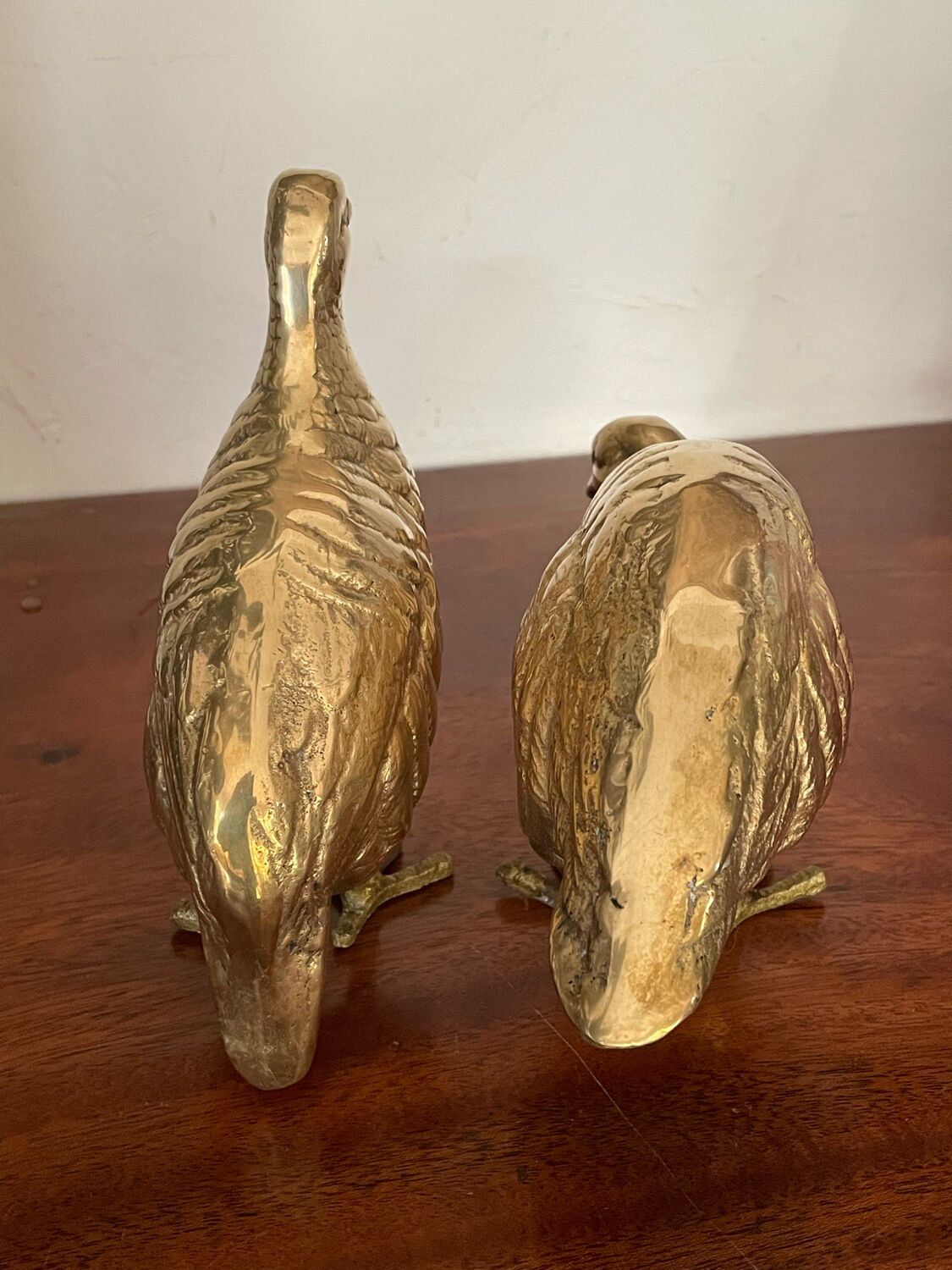Vintage brass bird pair