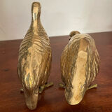 Vintage brass bird pair