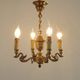 French Empire Style Bronze 4-Light Chandelier with Swan Detail Arms