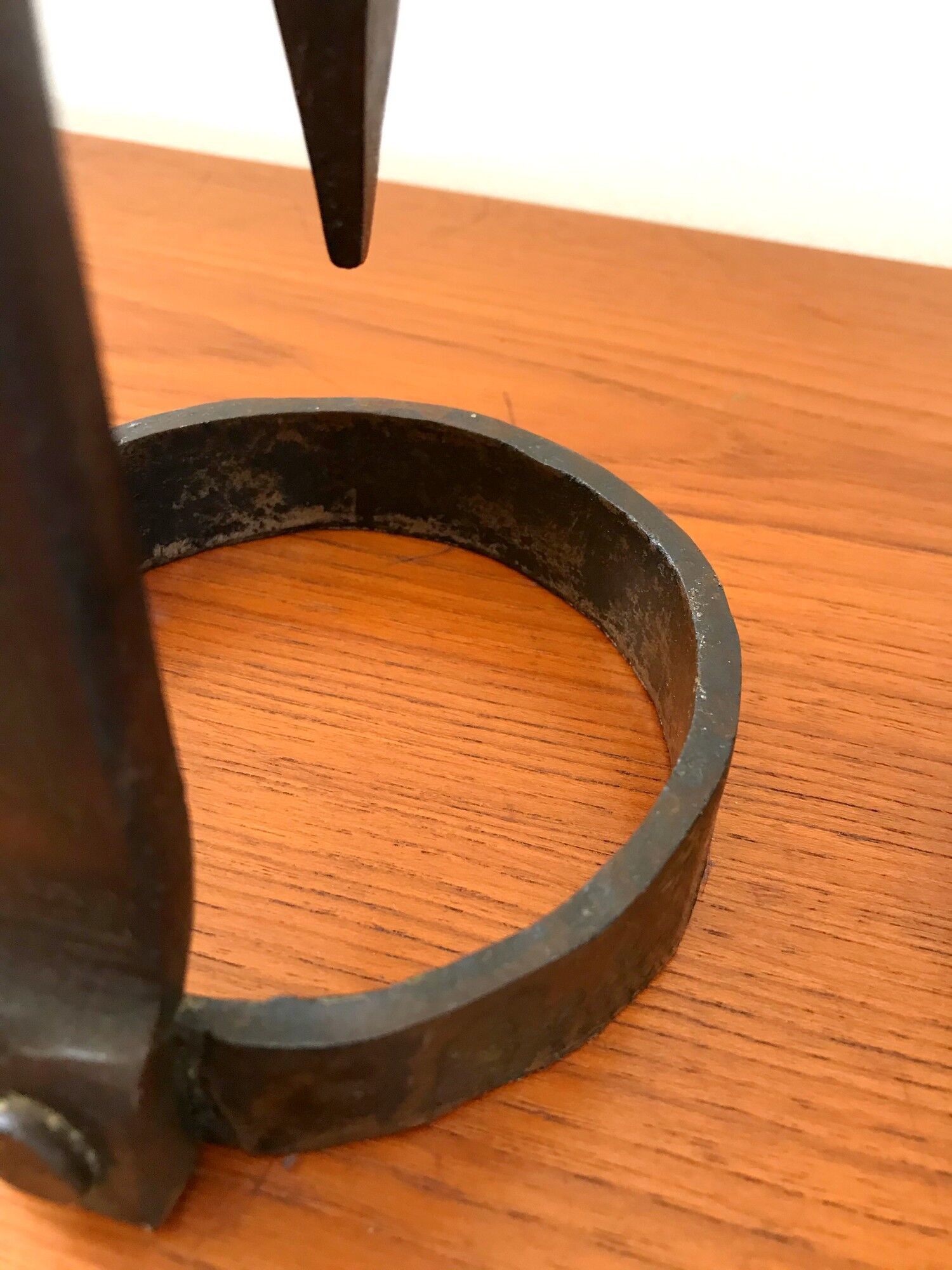 Wrought iron candlesticks brutalist art 70s