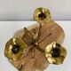 3-armed candlestick, brass flower bouquet