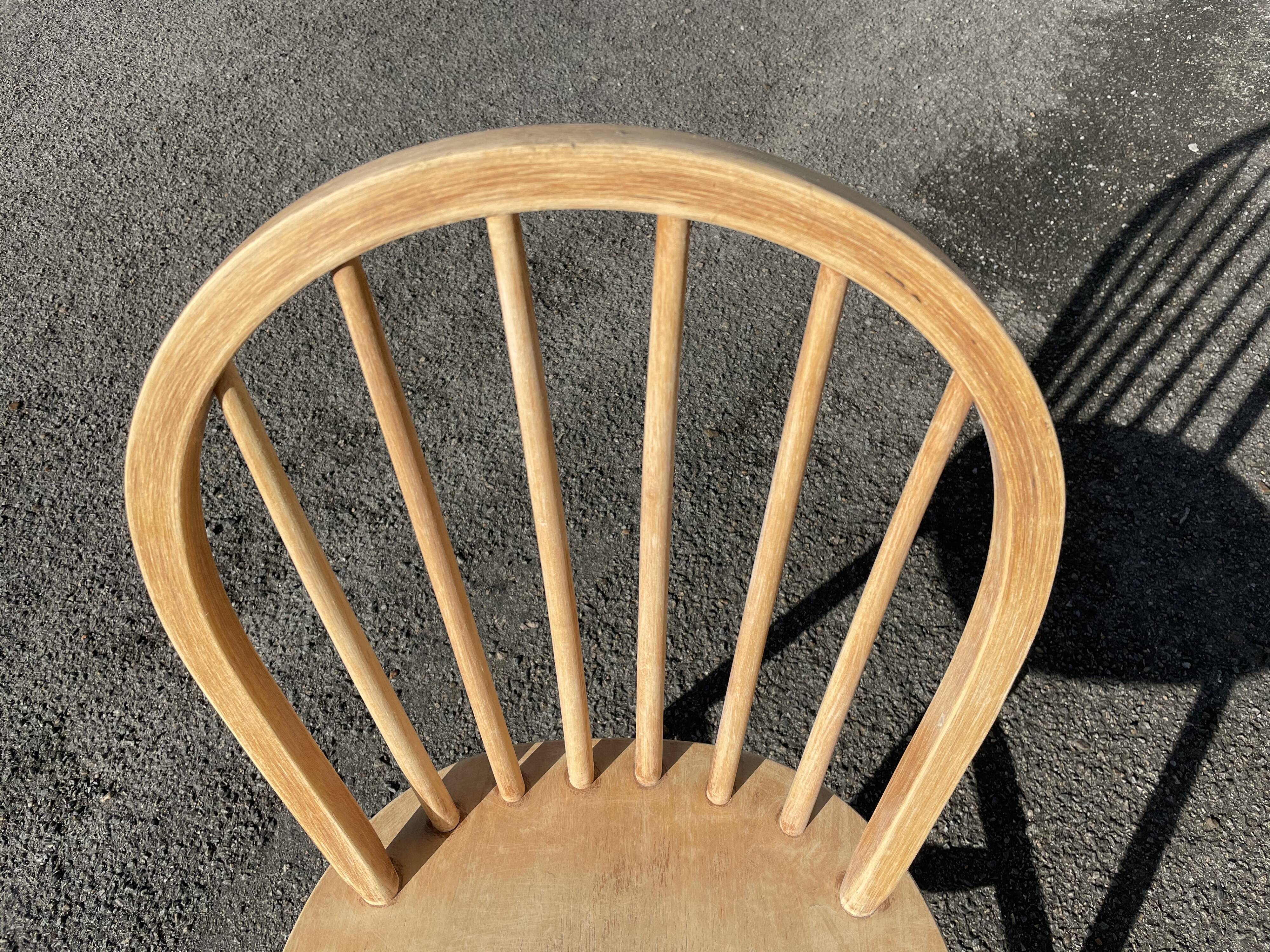 vintage chair with bars style ercol - natural wood